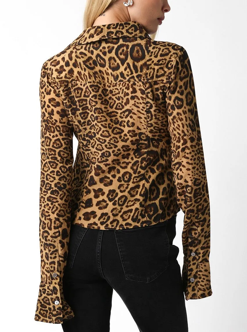 Taylor Leopard Collar Top