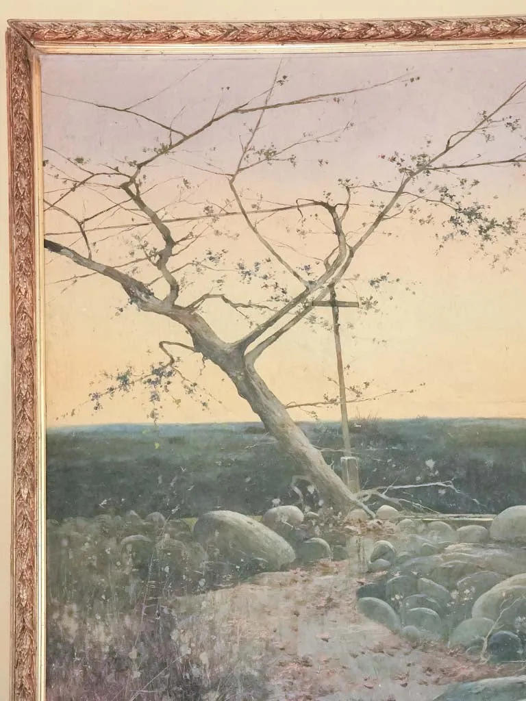 Very large 19th-century river landscape, Tomás Sans Corbella (Barcelona, 1869 – 1911) - 55 x 109½"