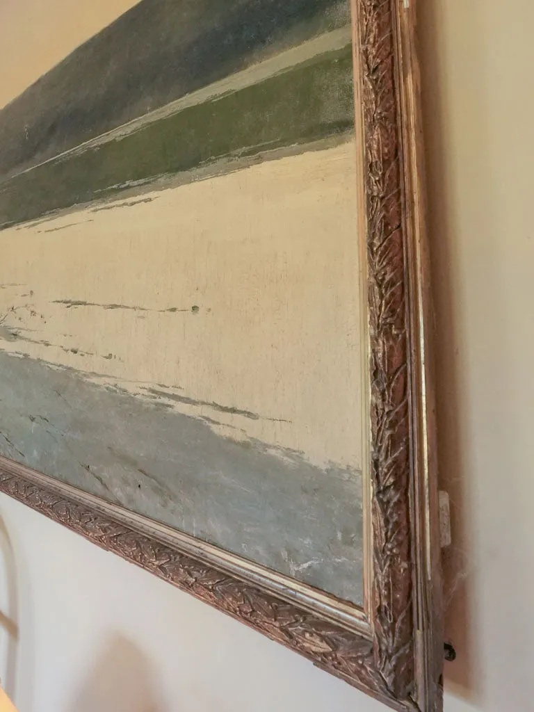 Very large 19th-century river landscape, Tomás Sans Corbella (Barcelona, 1869 – 1911) - 55 x 109½"