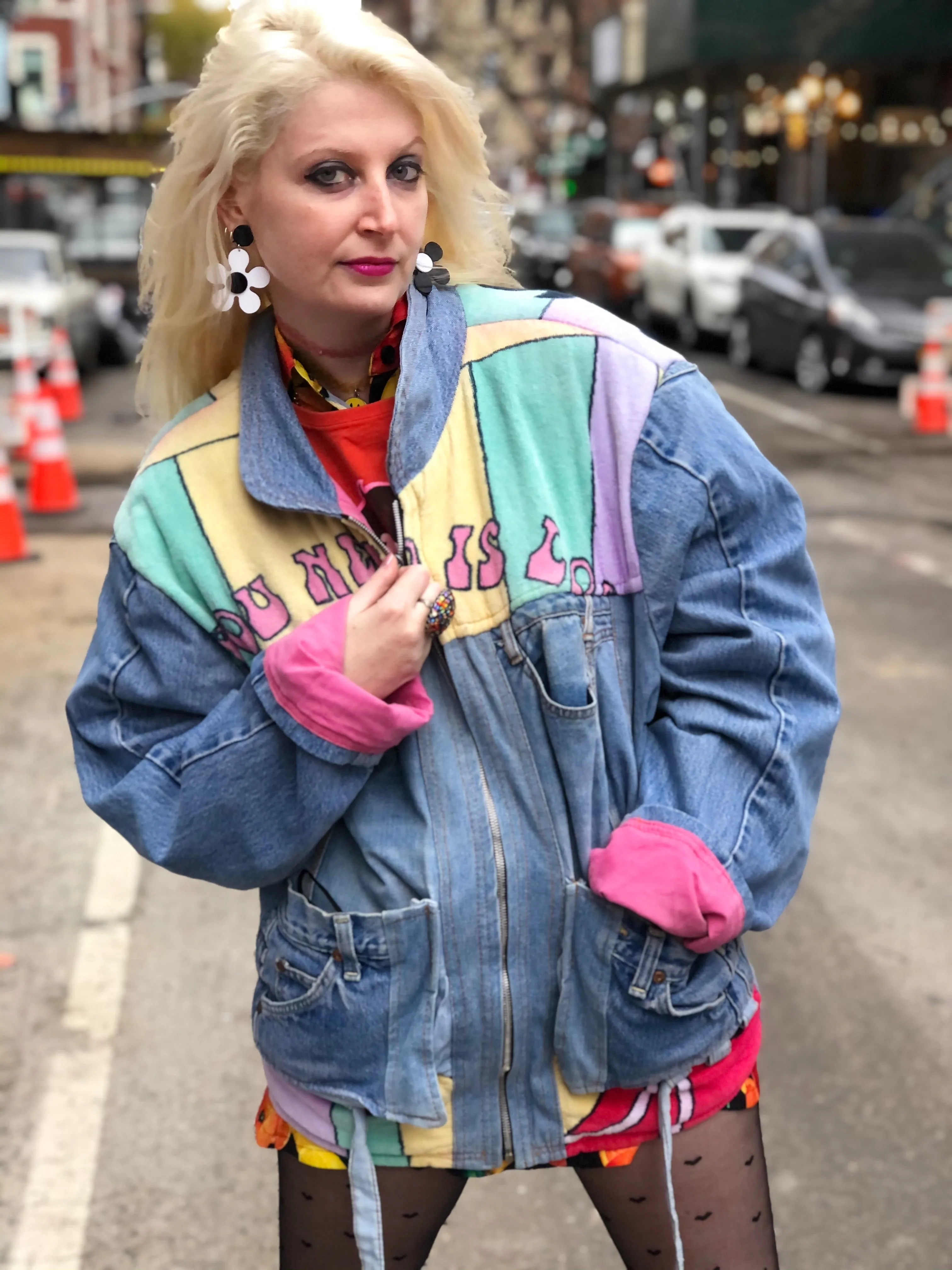 Vintage 80s Patchwork Betty Boop Jean Jacket