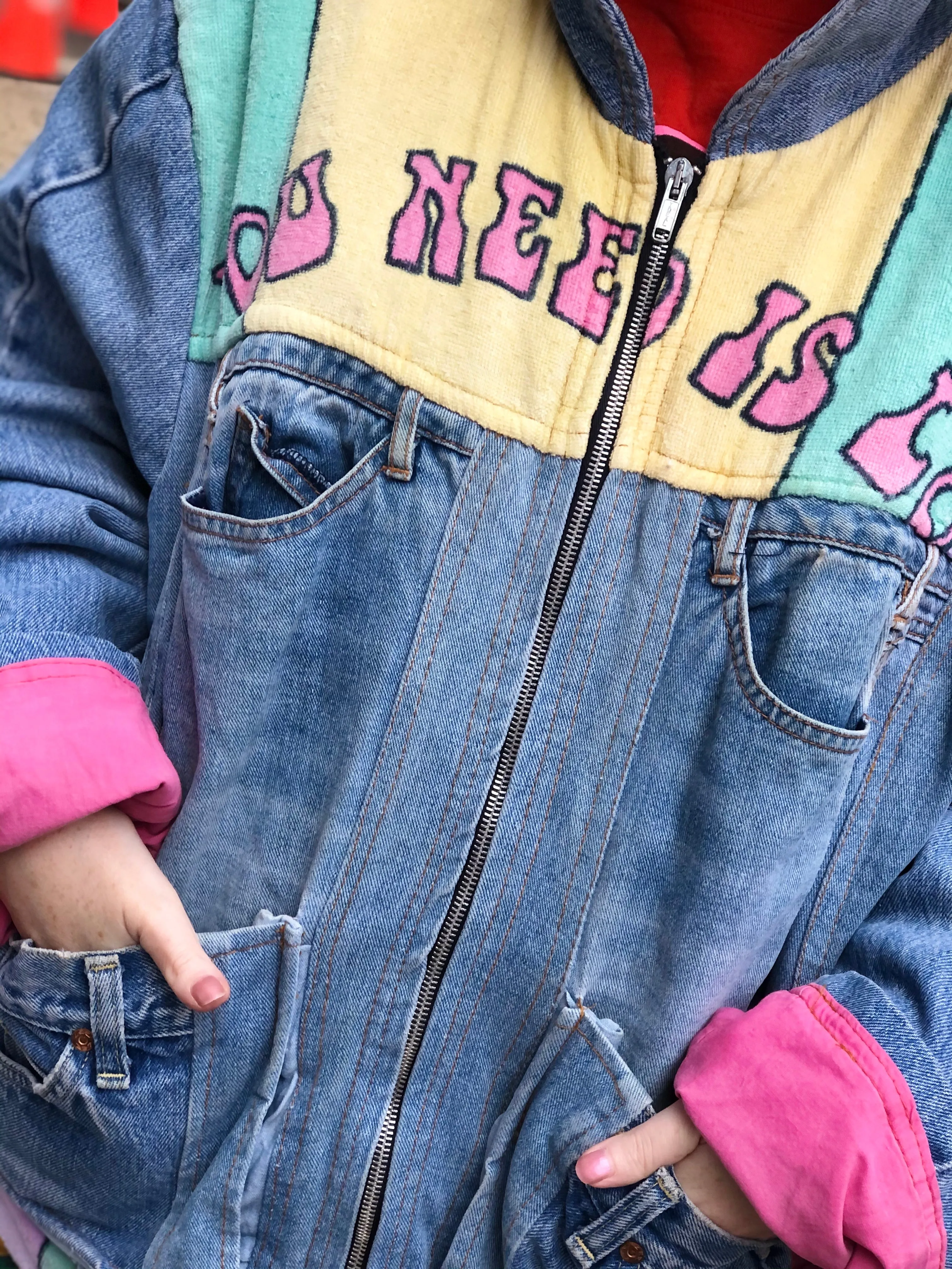 Vintage 80s Patchwork Betty Boop Jean Jacket
