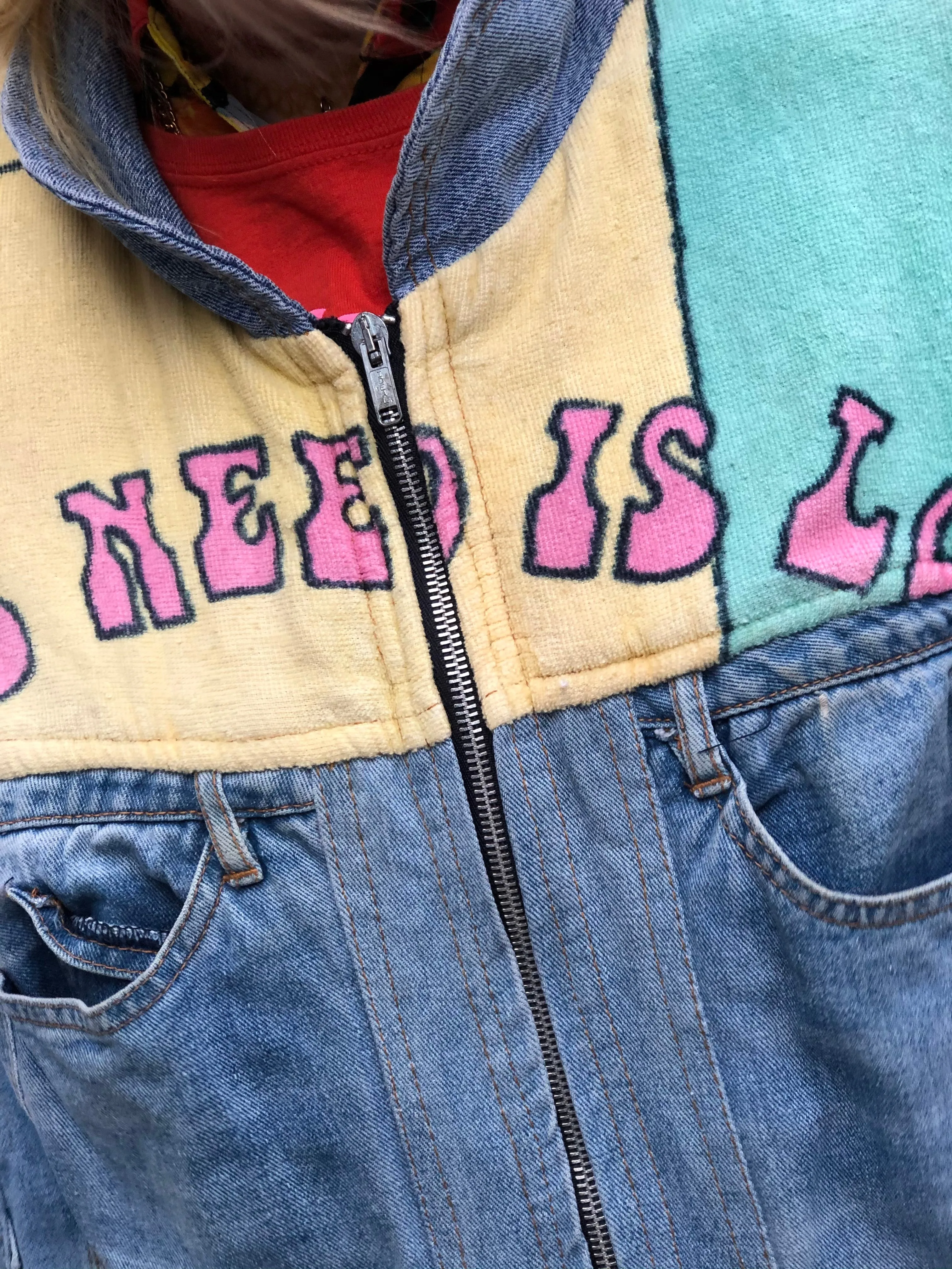 Vintage 80s Patchwork Betty Boop Jean Jacket