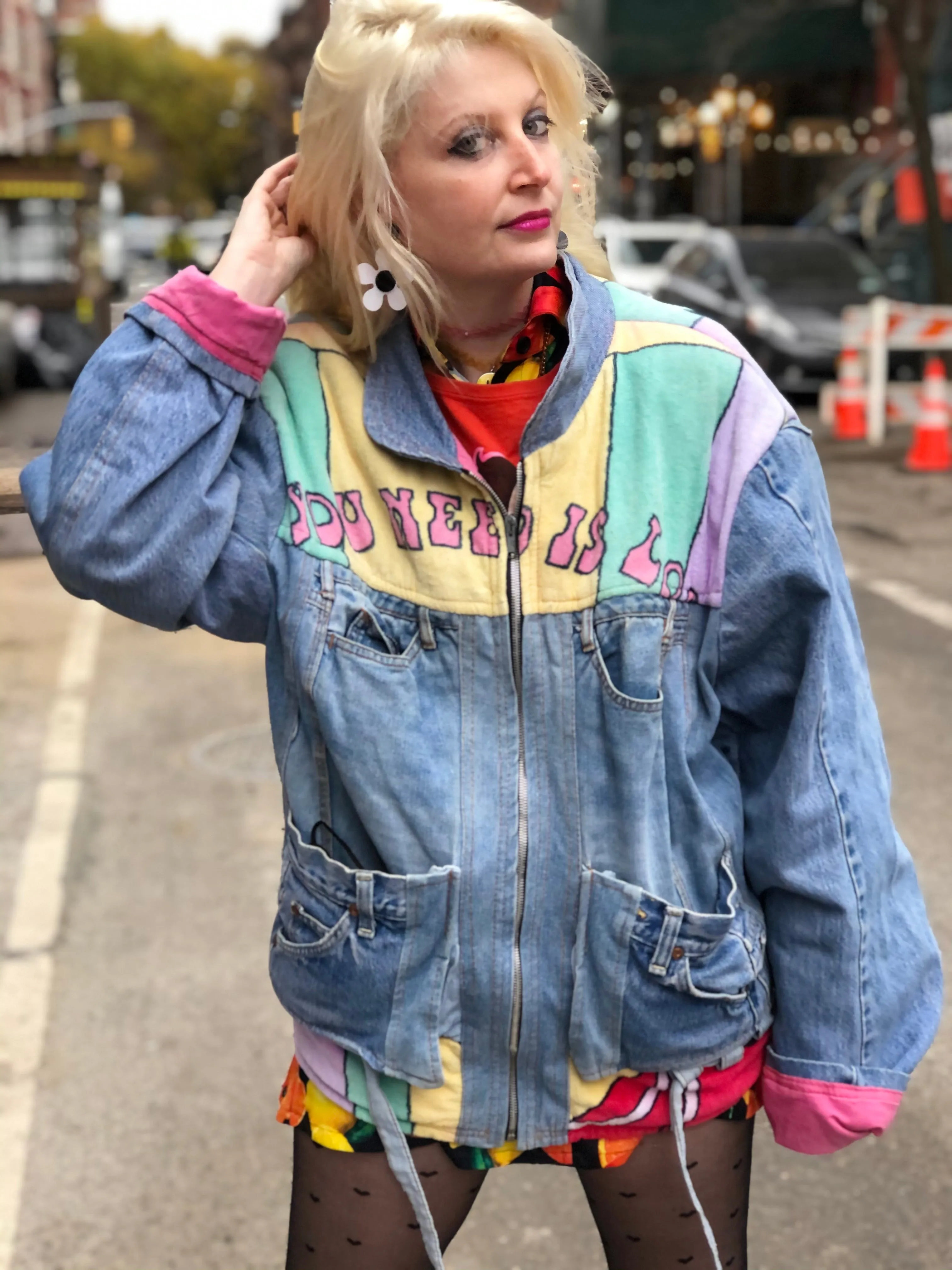 Vintage 80s Patchwork Betty Boop Jean Jacket