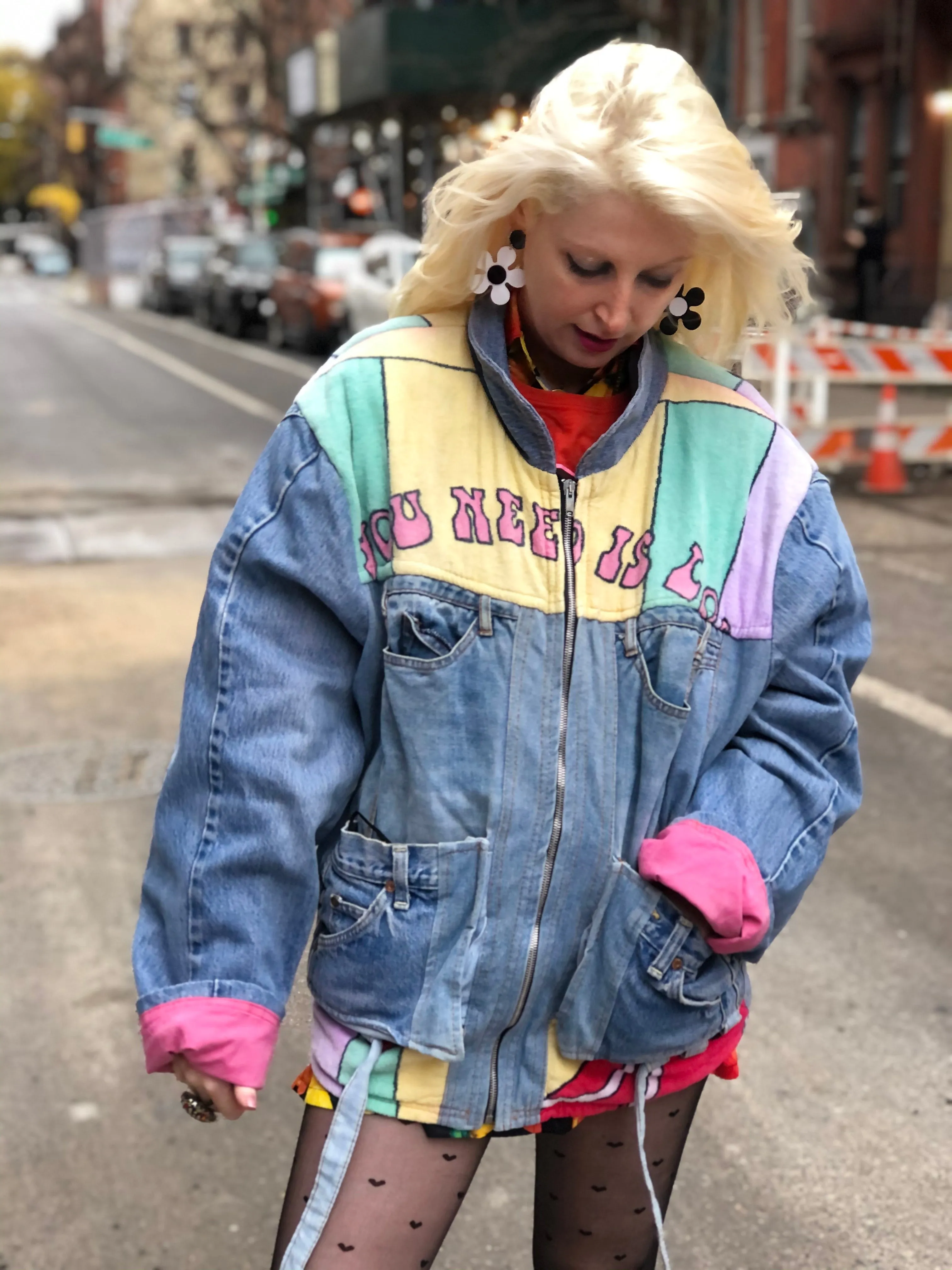 Vintage 80s Patchwork Betty Boop Jean Jacket