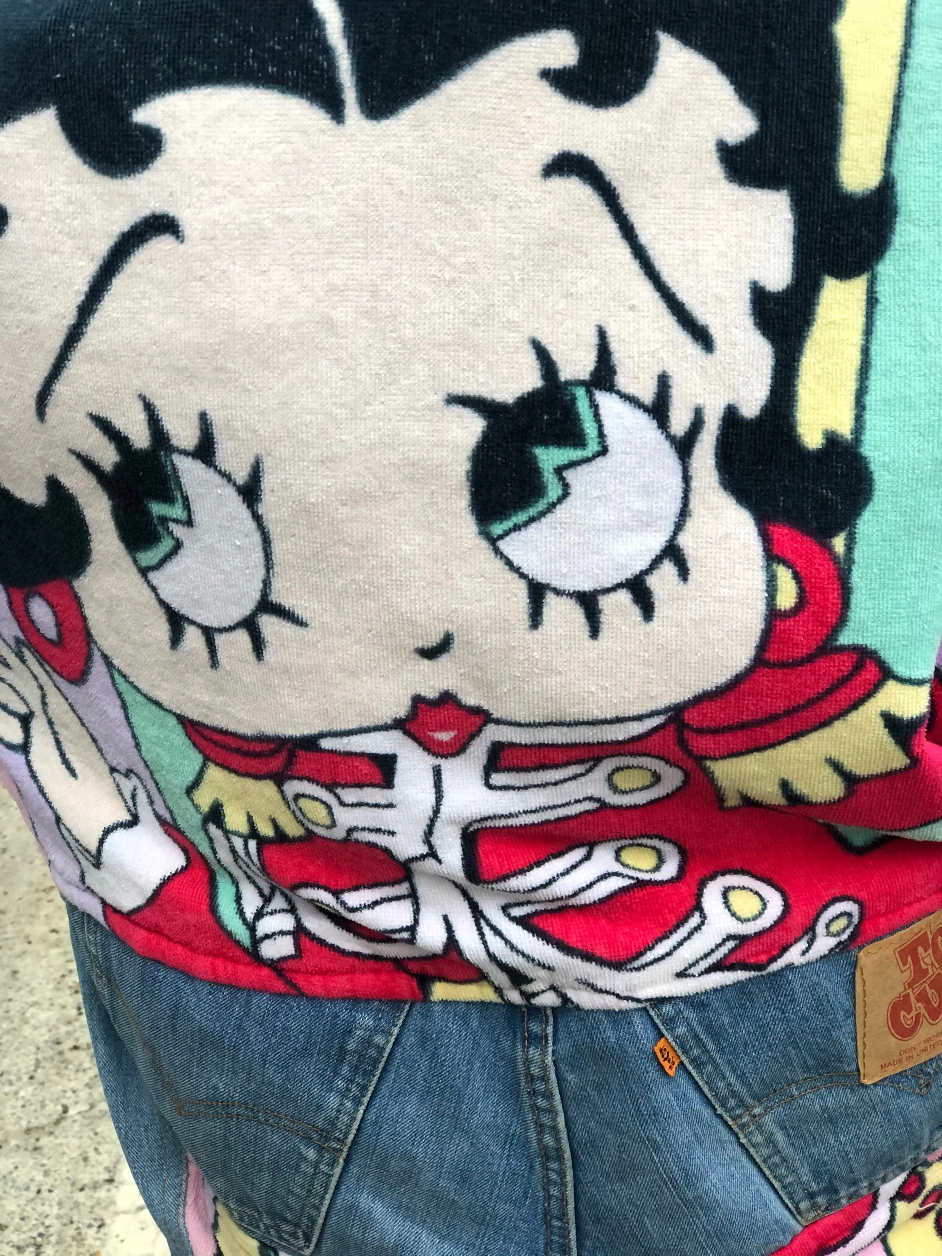 Vintage 80s Patchwork Betty Boop Jean Jacket