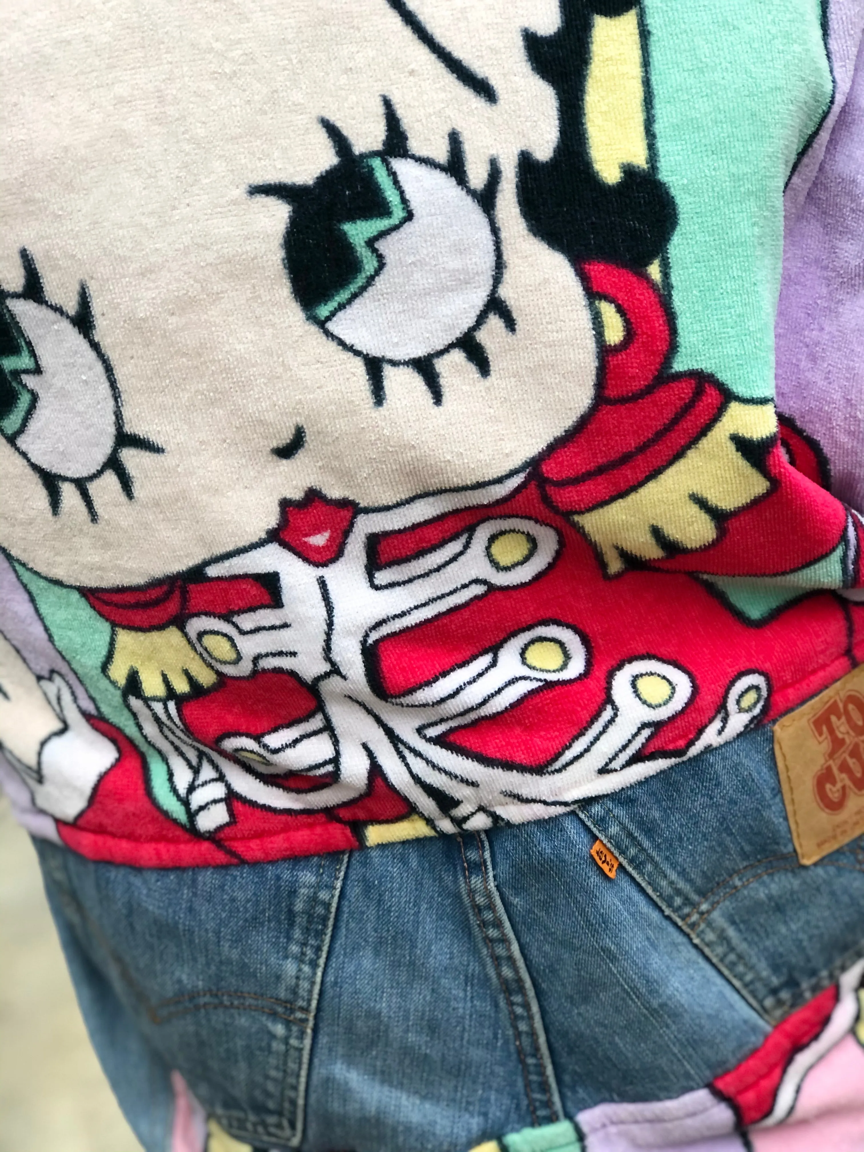 Vintage 80s Patchwork Betty Boop Jean Jacket