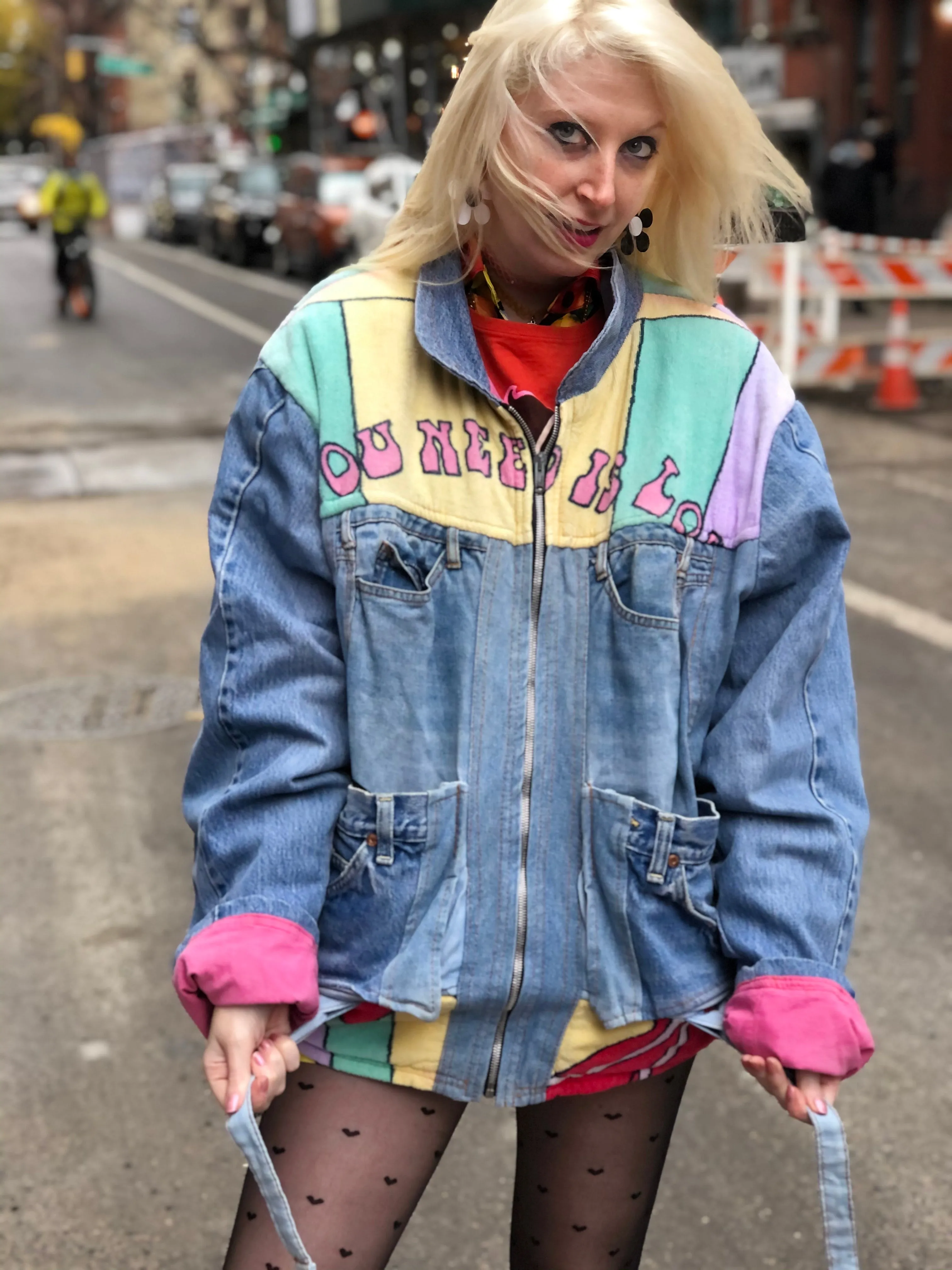 Vintage 80s Patchwork Betty Boop Jean Jacket