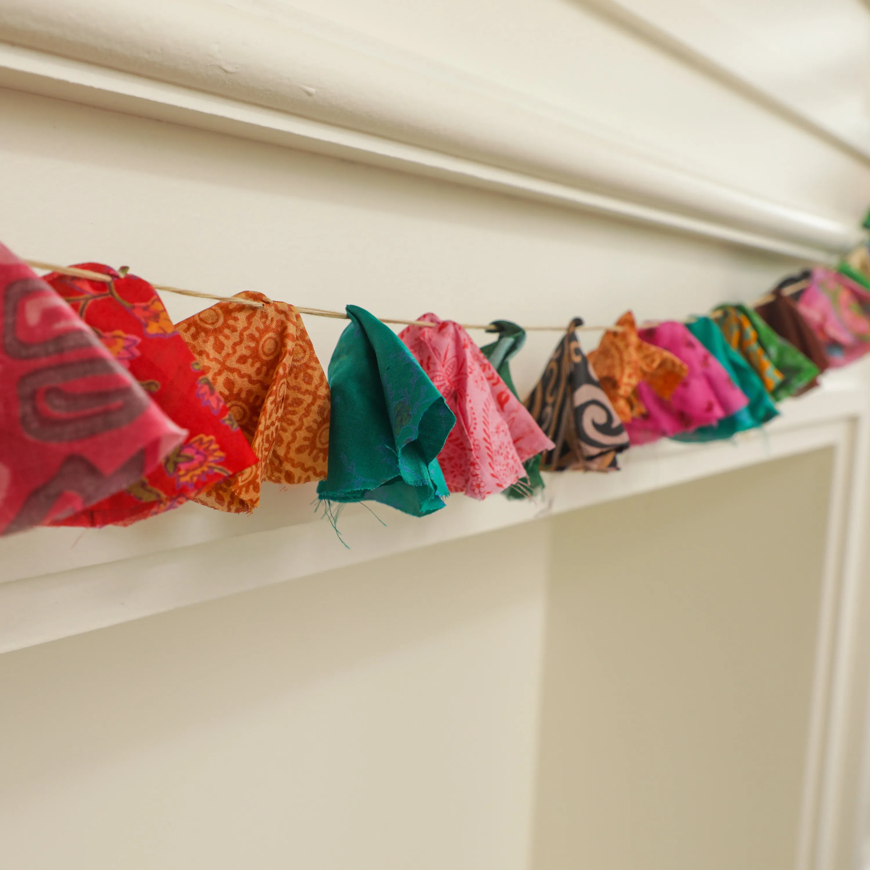 Vintage Sari Fireplace Bunting