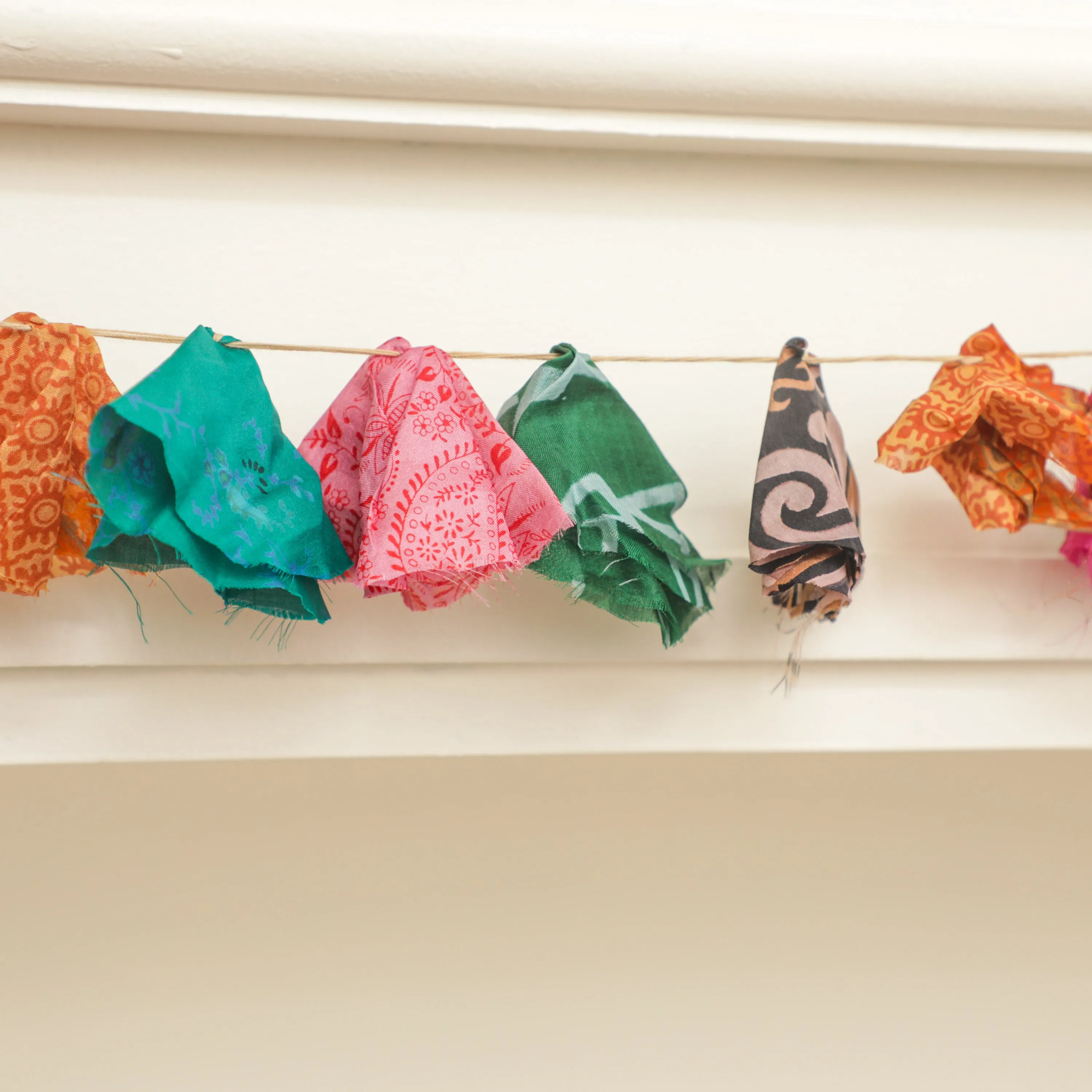 Vintage Sari Fireplace Bunting