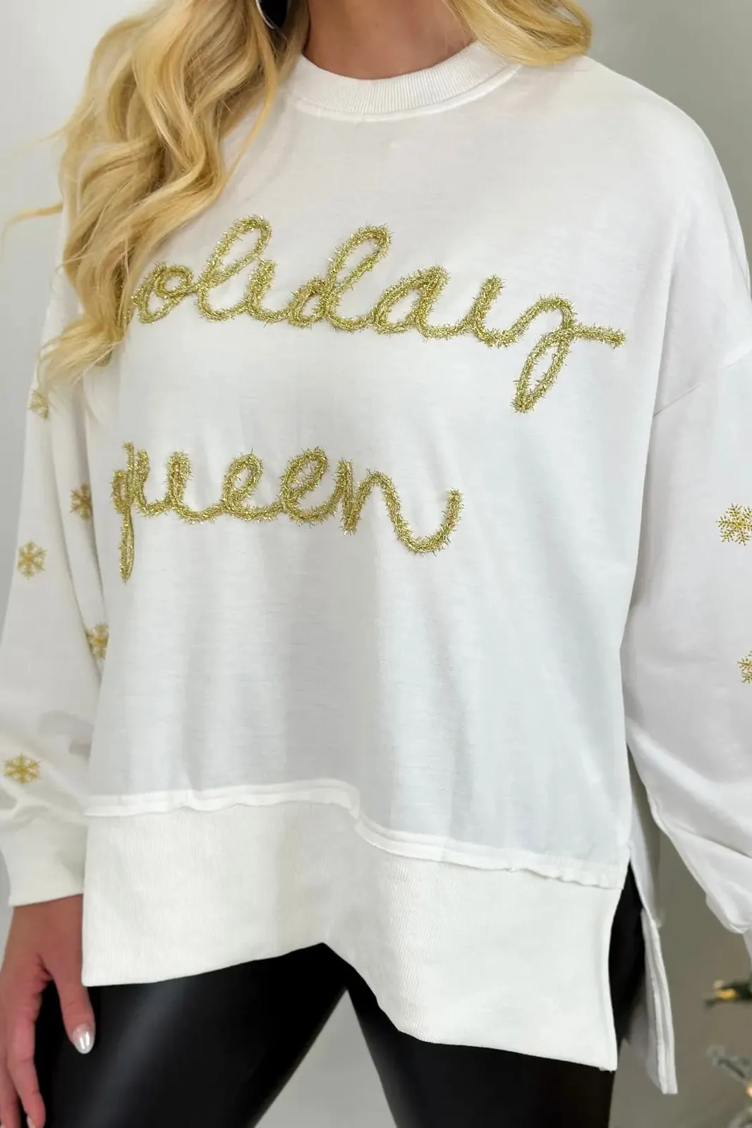 White Holiday Queen Sweater